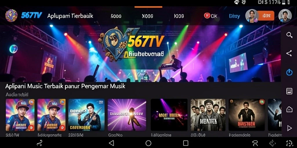 Tampilan screenshot 567TV menunjukkan antarmuka aplikasi yang menarik dan intuitif.