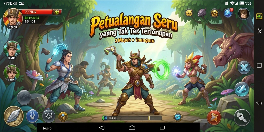 Tampilan gameplay dari game petualangan 777IDR yang seru dan menantang.