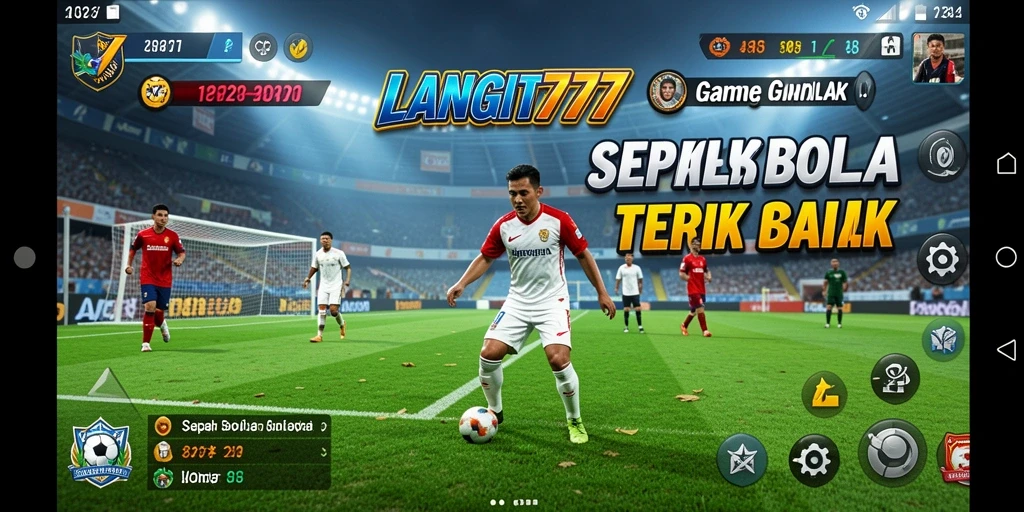 Tangkapan layar LANGIT777 menampilkan aksi seru di lapangan sepak bola.