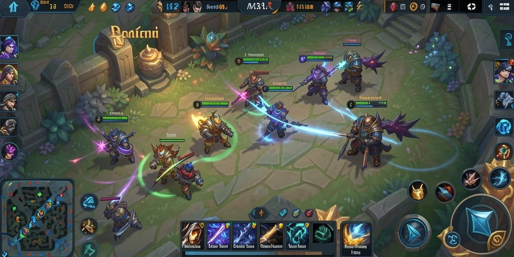 Tangkapan layar gameplay N32 menampilkan aksi seru dalam pertempuran MOBA.